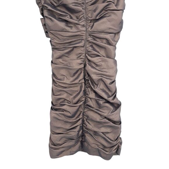 Vtg 80's Cache Formal Dress Iridescent Metallic Purple Off Shoulder Bodycon Sz 2 - Picture 7 of 10